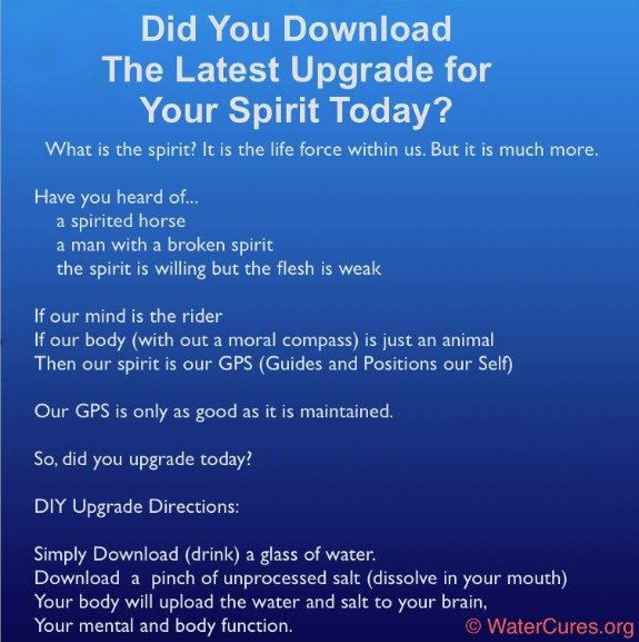 Upgrade Your Spirit: Download Info-graphic by WaterCures